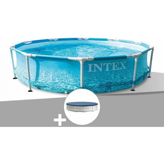 Intex - Kit piscine tubulaire Metal Frame Ocean ronde 3,05 x 0,76 m + Bâche de protection - Bleu 3665872012734 28208NP-28030