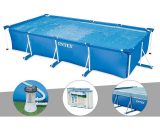 Intex - Kit piscine tubulaire rectangulaire 4,50 x 2,20 x 0,84 m + Filtration à cartouche + 6 cartouches de filtration + Bâche de protection 7061284275136 28273NP-28604-290006-28039