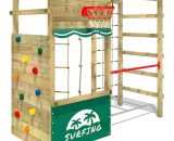 Aire de jeux Portique bois Smart Action Échafaudage grimpant avec mur d'escalade & accessoires de jeux - Wickey 4251511811883 818001