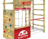 Aire de jeux Portique bois Smart Action Échafaudage grimpant avec mur d'escalade & accessoires de jeux - Wickey 4251511811876 818000