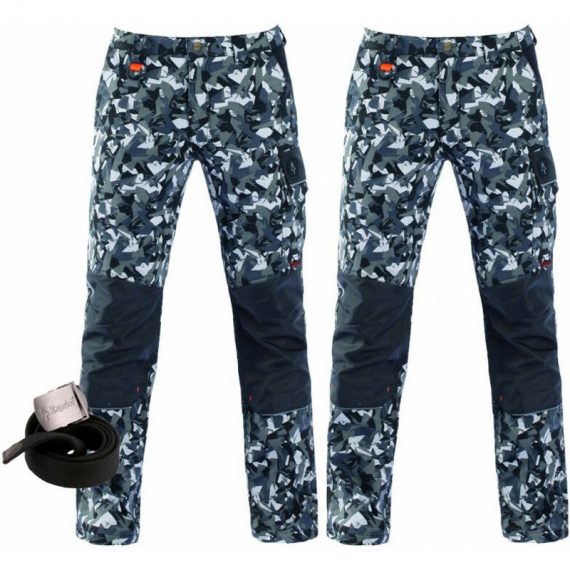 Kapriol - Lot de 2 Pantalons de travail ténéré pro camouflage gris + Ceinture Taille: xxxl  32404x2/25037