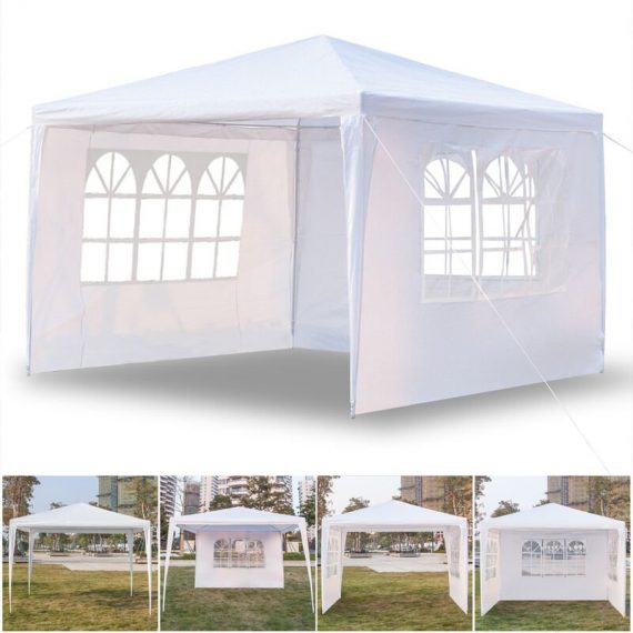 Tente étanche 3 x 3 m trois parois avec tubes en spirale , pavillon de jardin , Blanc  GM2-G26000272