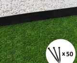 Bordure de jardin droite noire - 7,8 cm x 10 mètres avec 50 piquets d'ancrage 3662996679300 borddroit-noir-78-10m