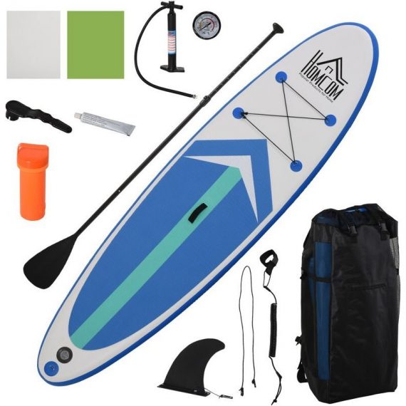 Homcom - Stand up paddle gonflable surf planche de paddle pour adulte dim. 320L x 80l x 15H cm nombreux accessoires fournis pvc - Bleu 3662970081549 A33-009BU