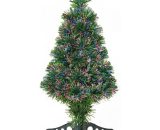 Sapin de Noël artificiel lumineux fibre optique multicolore + support pied ø 35 x 60H cm 55 branches vert - Vert 3662970041062 830-176