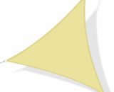 Voile d'ombrage triangulaire grande taille 6 x 6 x 6 m polyester imperméabilisé haute densité 160 g/m² sable - Beige 3662970016091 01-0640