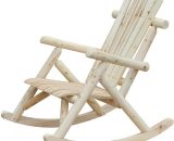 Outsunny - Fauteuil de jardin Adirondack à bascule rocking chair style néo-rétro assise dossier ergonomique bois naturel de pin - Marron 3662970017609 84A-046