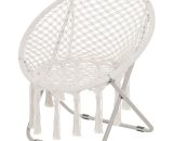 Outsunny - Loveuse fauteuil rond de jardin fauteuil lune papasan pliable grand confort macramé coton polyester beige - Beige 3662970082102 84B-603