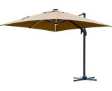 Outsunny - Parasol déporté carré parasol led inclinable pivotant 360° manivelle piètement acier dim. 3L x 3l x 2,66H m beige - Beige 3662970079171 84D-111