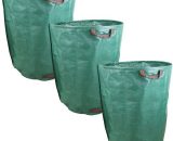 Linxor - Lot de 3 sacs de déchets 300L en pp 150g/m² autoportants Vert 3662348028039 EGK976