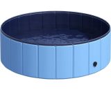 Pawhut - Piscine pour chien bassin pvc pliable anti-glissant facile à nettoyer diamètre 100 cm hauteur 30 cm bleu - Bleu 3662970065082 D01-012BU