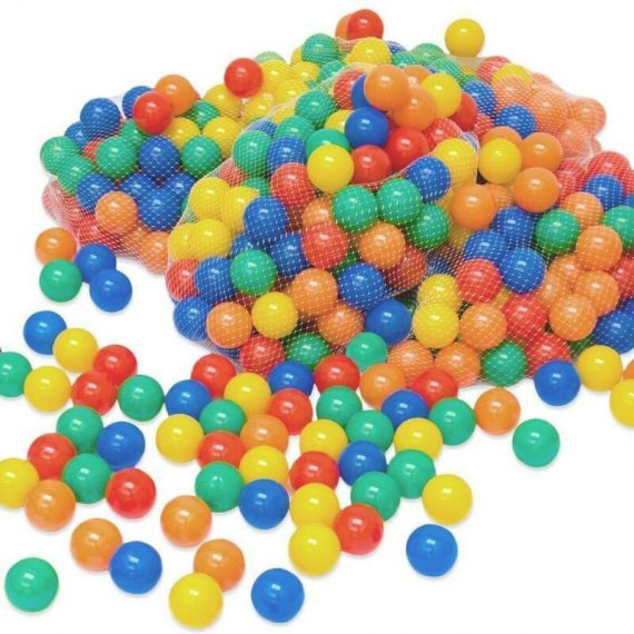LittleTom 400 Boules de couleur Ø 6 cm de diamètre | petites Balles colorées en plastique jeu jouet pour enfants | mélange multicolore jaune rouge 4057216034264 16088