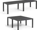 Table de jardin - rectangulaire - gris graphite - en résine finition bois - 8 a 10 personnes - Julie - Allibert by Keter 3008634569297 JULIEDBLEGRAP