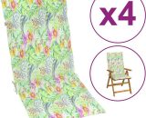 Coussins de chaise de jardin 4 pcs Motif de feuilles 120x50x3cm - Multicolore - Vidaxl 8720286148365 8720286148365