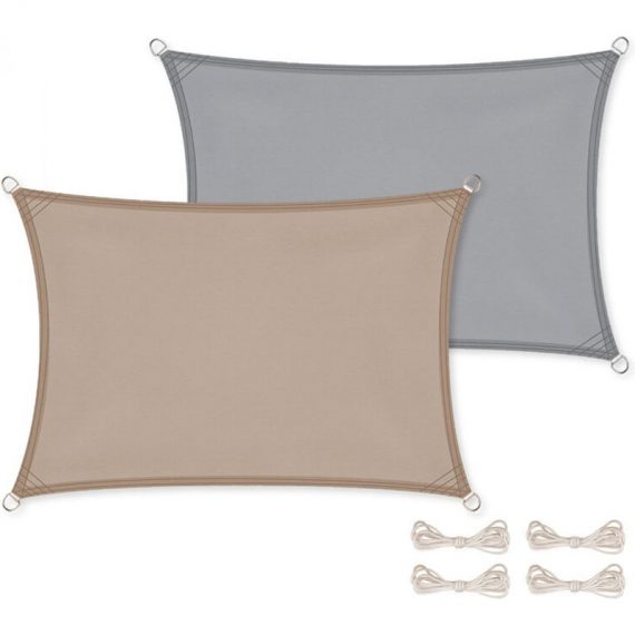 Voile d'ombrage rectangulaire imperméable et anti-UV - 3 x 5 m - Taupe - Linxor - Taupe 3662348038670 EGK2128