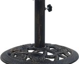 Socle de Parasol Fonte Noir et Bronze 9 kg 40 cm - Noir - Vidaxl 8719883751344 8719883751344