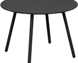 Proloisirs - Table basse de jardin ronde en acier Rio - graphite Ø 50 cm 3700103085511 AB33