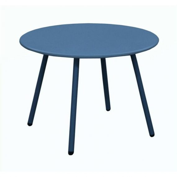 Proloisirs - Table basse de jardin ronde en acier Rio - bleu Ø 50 cm 3700103085535 AB35