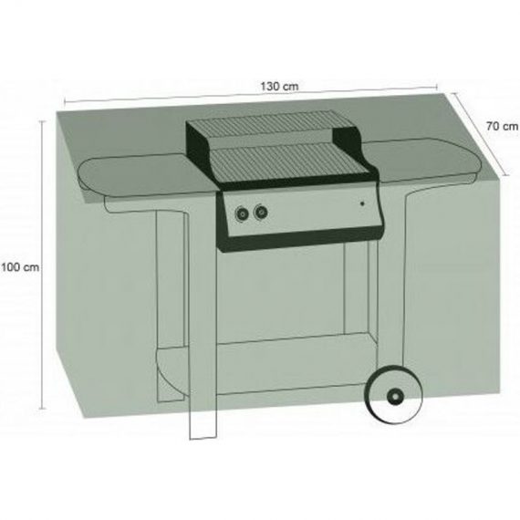 Titanium - Housse de protection pour barbecue rectangulaire 130 x 70 x 100 cm - Noir 3700265700130 3700265700130