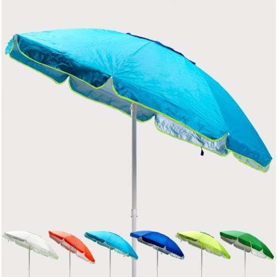 Beachline - Parasol de plage 200 cm anti-vent protection uv Sardegna | Turquoise 7640179388061 SA200UVAAB