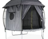 Tente de camping pour trampoline, Kiosk , cabane, polyester, traité anti UV, 1 portes, fenêtres et sac de transport Ø305 cm 3760350652447 TRTPHOUSE305