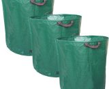 Linxor - Lot de 3 sacs de déchets 500L en PP 150g/m² autoportants Vert 3662348028046 EGK977