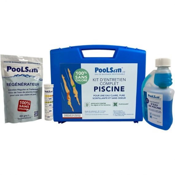 Poolsan - Kit d'entretien complet pour Piscines mini 100% sans chlore - Traitement d'eau Eco*-Responsable (*Economique) - Bleu 5060322700342 644793