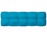 Coussin de canapé palette Bleu 120x40x10 cm - Bleu - Vidaxl 8720286176221 8720286176221
