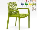 Grand Soleil - Chaise en polypropylène accoudoirs jardin café Gruvyer Arm | Anis vert 8005465968010 S6626VA