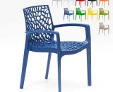 Grand Soleil - Chaise en polypropylène accoudoirs jardin café Gruvyer Arm | Bleu 8005465967990 S6626BA