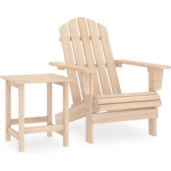 Vidaxl - Chaise de jardin Adirondack avec table Bois de sapin massif - Crème 8720286241035 8720286241035