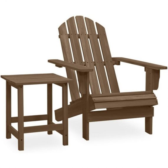 vidaXL Chaise de jardin Adirondack avec table Bois de sapin Marron - Brun 8720286241028 8720286241028