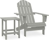 Chaise de jardin Adirondack avec table Bois de sapin Gris - Gris - Vidaxl 8720286241011 8720286241011