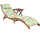 Vidaxl - Chaise longue de jardin avec table et coussin Bois d'acacia - Brun 8720286239926 8720286239926