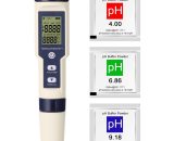 Testeur combiné multi-paramètres professionnel 5 en 1 PH/EC/TDS/salinité/thermomètre Testeur multifonction numérique Testeur de qualité de l'eau 4502190917459 DS1973A