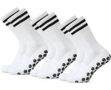 3 paires de chaussettes de football antidérapantes, chaussettes de sport respirantes à séchage rapide pour le fitness en plein air,Blanc 755924449045 Y25599W-3