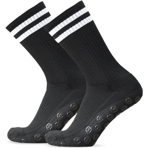 1 paire de chaussettes de football antidérapantes, chaussettes de sport respirantes à séchage rapide pour le fitness en extérieur,Noir 755924448963 Y25599B