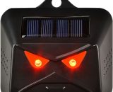Asupermall - Batterie de panneau solaire multi-silicium Répulsif pour animaux à double alimentation Chien Répulsif pour oiseaux Lumière led rouge 805444851986 E20858