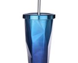 500 Ml Fashion Water Cup Home &Amp; Travel Utiliser Une Bouteille D'Eau Étanche En Acier Inoxydable Portable Avec Couvercle Et Paille, Bleu - Bleu 805444006263 H44285BL