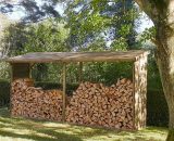 MADEIRA- abri de stockage de bois de chauffage- étagère pour bois de cheminée- bûcher en pin sylvestre autoclave- toit en pente- porte 9.5 stères de 3598740032698 3269