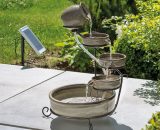 Fontaine solaire cascade avec batterie + fontaine led Fontaine de jardin Esotec 101300 4260057867735 101300