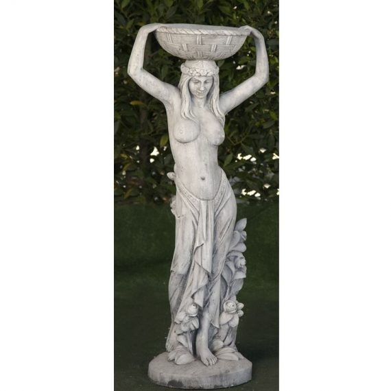 Anaparra - Fontaine Statue classique en pierre reconstituée Femme Panier Tête 35x117cm. 8435653112039 6003