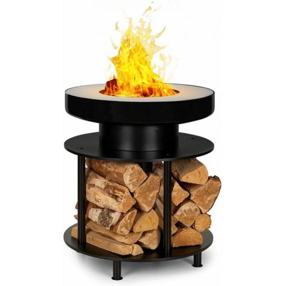 Wood Stock 2-in-1 Braséro Ø56cm & grill barbecue acier noir - Blum 4060656169298 4060656169298