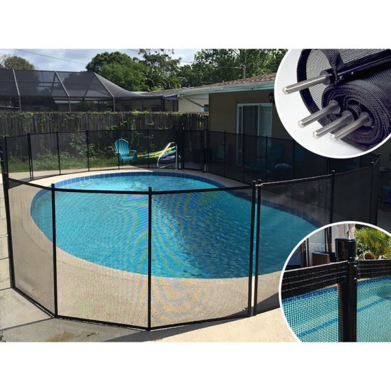 Clôture piscine démontable PROTECT ENFANT Noire 3m fixations 16mm 3782198330158 NOAC-16MM