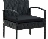 Chaise de jardin avec coussin Résine tressée Noir - Noir 3750102168067 45797-FR