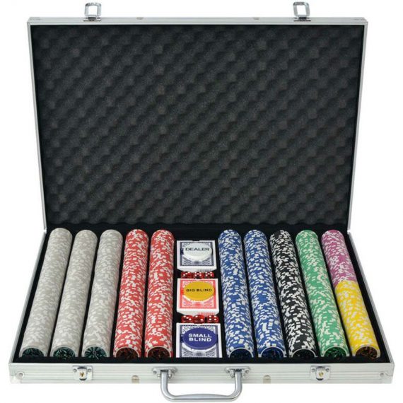 Jeu de poker avec 1000 jetons Laser Aluminium - Multicolore 3750102170985 80185-FR