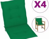 Coussins de chaise de jardin 4 pcs Vert 100 x 50 x 3 cm - Vert 3750102169262 47557-FR