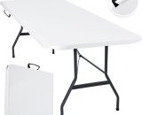 ® Table de buffet Table pliante en plastique 183x76 cm Table de camping Table de fête Table pliante table de jardin pour le jardin, la terrasse et le  4385