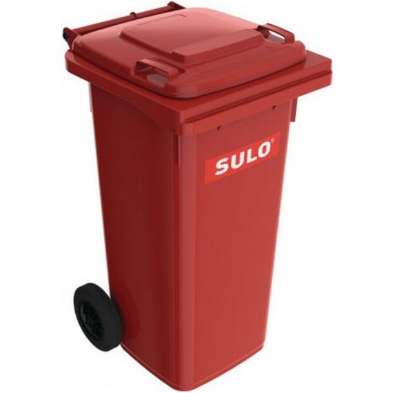 Bac à ordures 120 l hdpe rouge mobile selon en 840 Sulo 4020747741444 172368