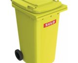 Bac à ordures 240 l hdpe jaune mobile selon en 840 Sulo 4020747933788 172372